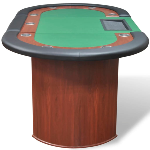 Fireplace Pokers Tools 10 Player Poker Table With Dealer Area And Chip Tray Green