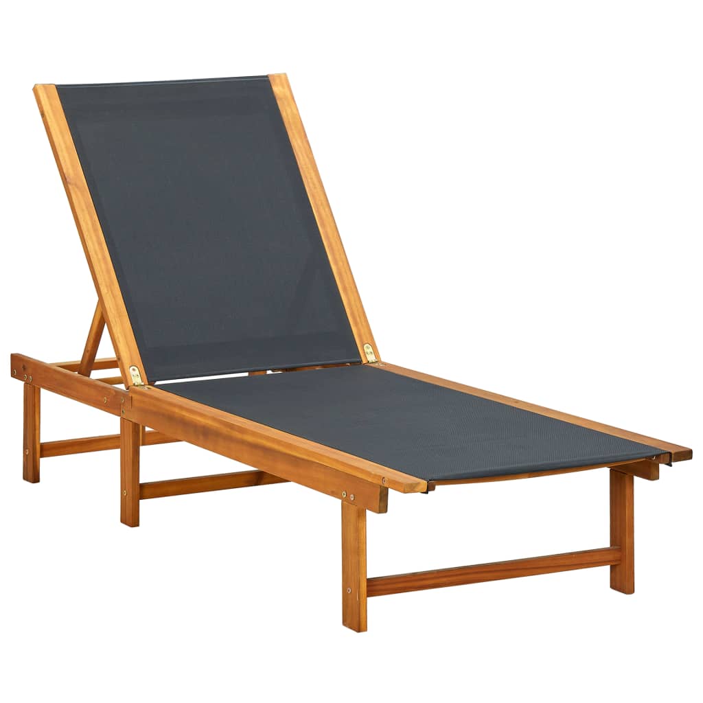 Loungers Sun Lounger Solid Acacia Wood And Textilene