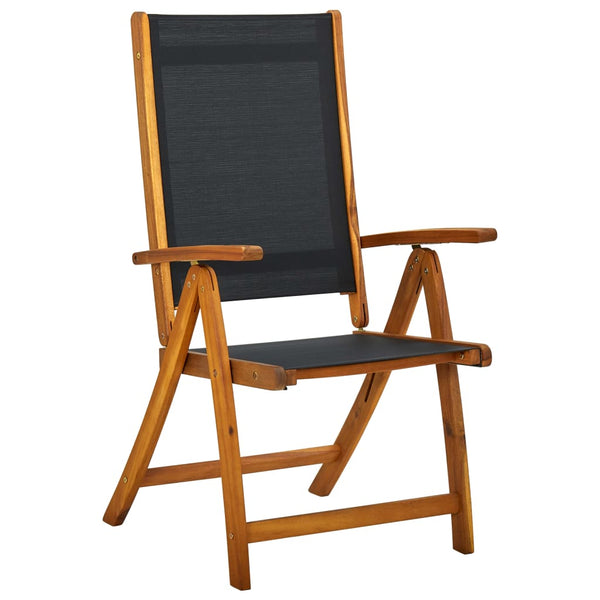 Patio Chairs Folding Garden Chairs 2 Pcs Solid Acacia Wood And Textilene