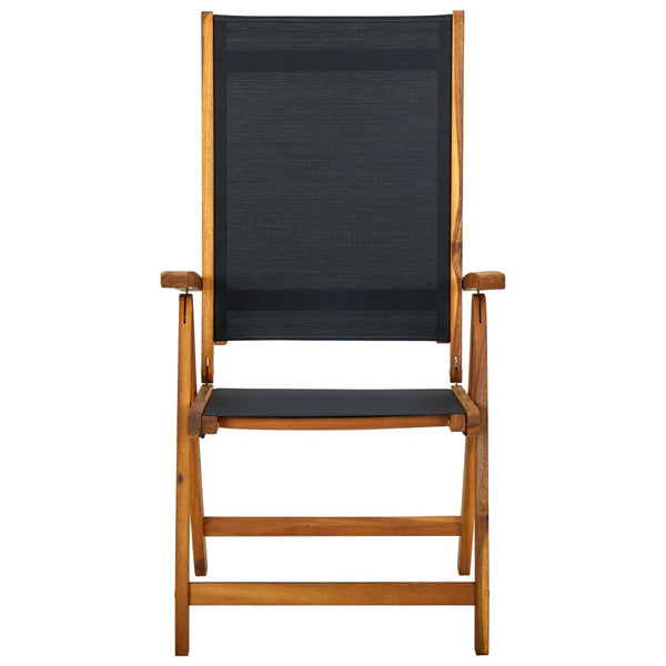 Patio Chairs Folding Garden Chairs 2 Pcs Solid Acacia Wood And Textilene