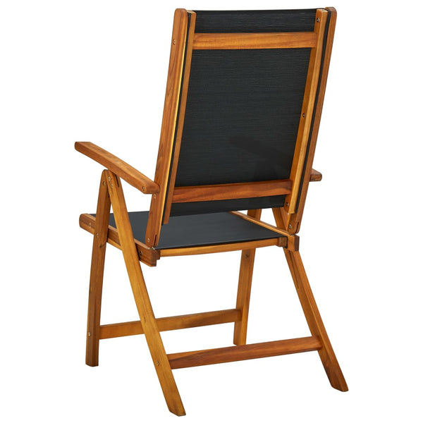 Patio Chairs Folding Garden Chairs 2 Pcs Solid Acacia Wood And Textilene