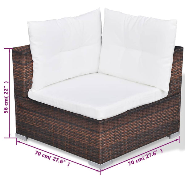 Patio Furniture Sets 10 Piece Garden Lounge Set With Cushions Poly Rattan Brown