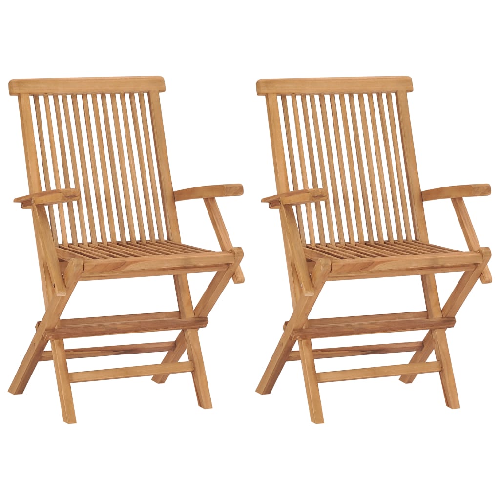 Patio Chairs Folding Garden Chairs 2 Pcs Solid Teak Wood