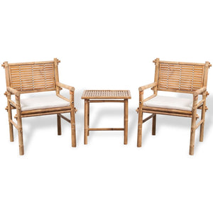 Patio Furniture Sets 3 Piece Bistro Set With Cushions Bamboo