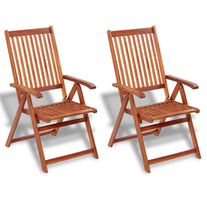 Patio Chairs Folding Garden Chairs 2 Pcs Solid Acacia Wood Brown