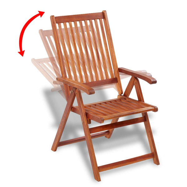 Patio Chairs Folding Garden Chairs 2 Pcs Solid Acacia Wood Brown