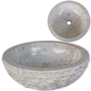 Bathroom Sinks Basin Marble 40 Cm Cream