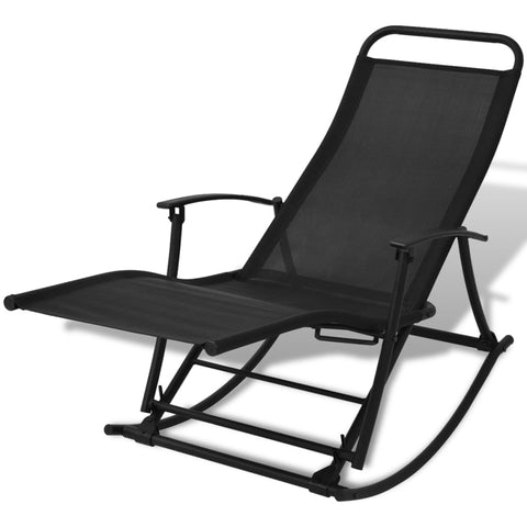 Patio Chairs Garden Rocking Chair Steel And Textilene Black