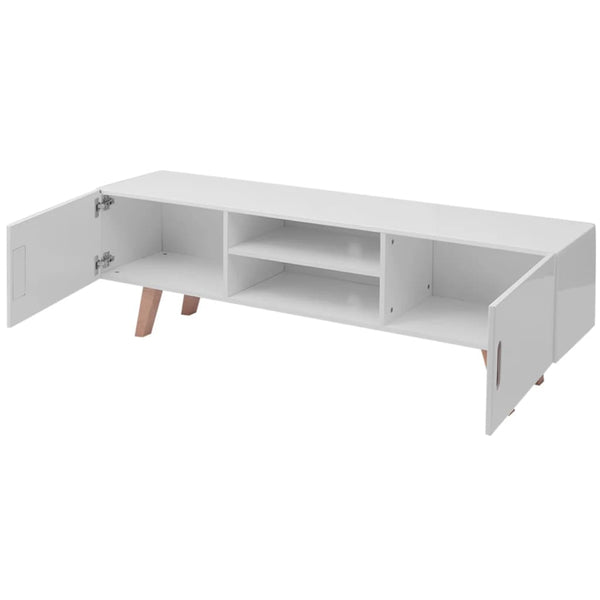 Tv Stand Mdf 150X35x48.5 Cm High Gloss White