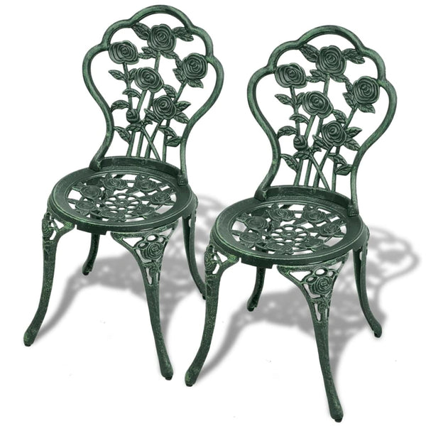 Patio Furniture Sets 3 Piece Bistro Set Cast Aluminium Green