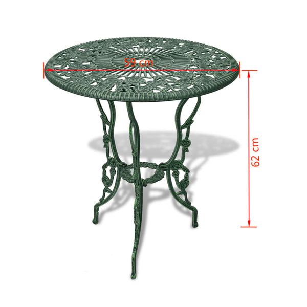 Patio Furniture Sets 3 Piece Bistro Set Cast Aluminium Green