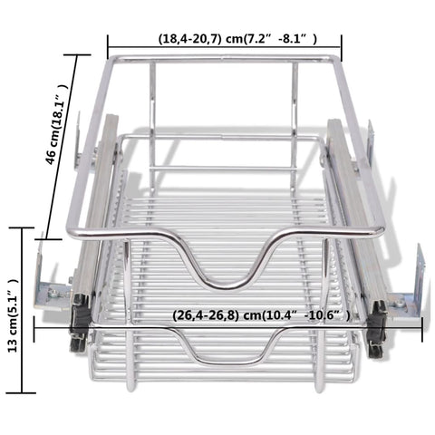 Pull-Out Wire Baskets 2 Pcs Silver 300 Mm