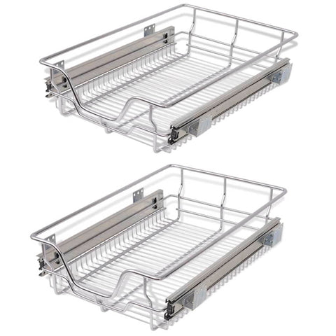 Pull-Out Wire Baskets 2 Pcs Silver 400 Mm