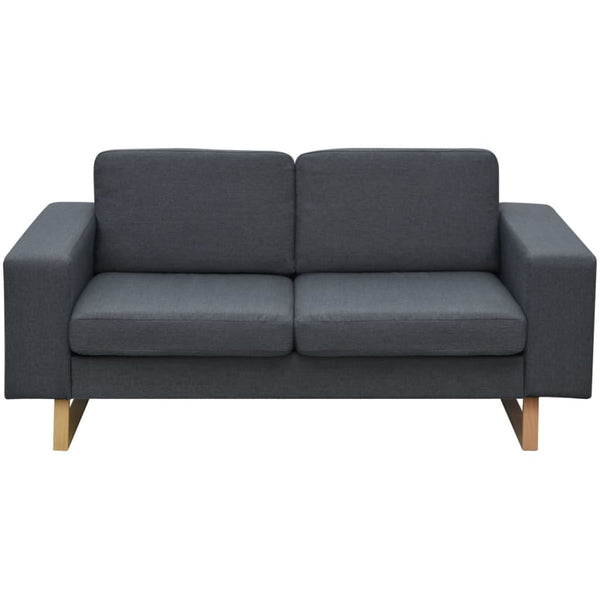 Sofas, Armchairs & Couches 2 Seater Sofa Fabric Dark Grey