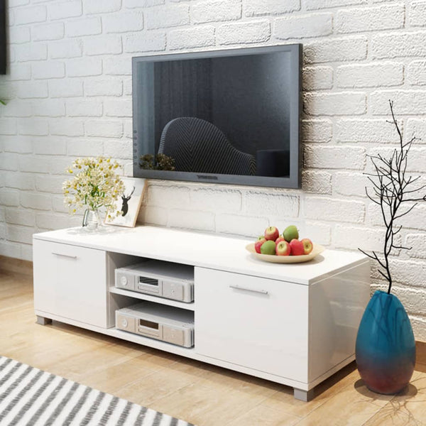 TV Stands & Entertainment Units Tv Cabinet High Gloss White 120X40.3X34.7 Cm