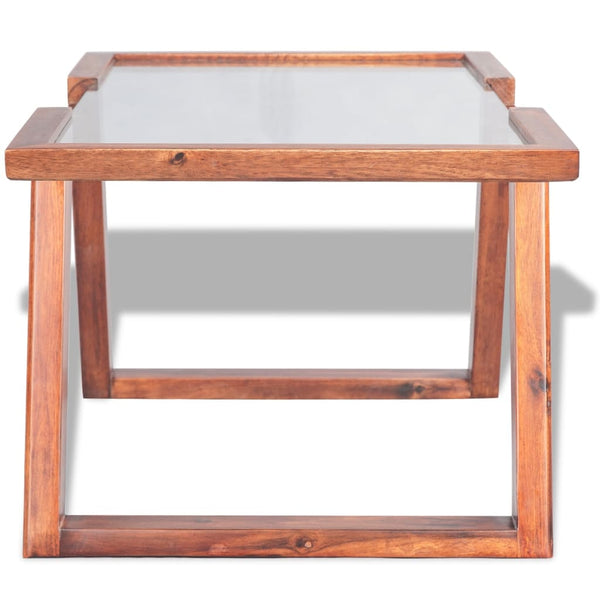 Coffee Tables Coffee Table Solid Acacia Wood Brown 100X50x40 Cm