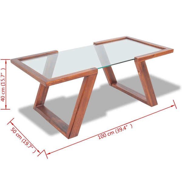 Coffee Tables Coffee Table Solid Acacia Wood Brown 100X50x40 Cm