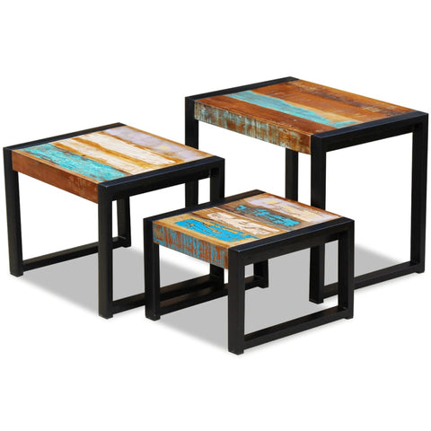 Side Tables Three Piece Nesting Tables Solid Reclaimed Wood