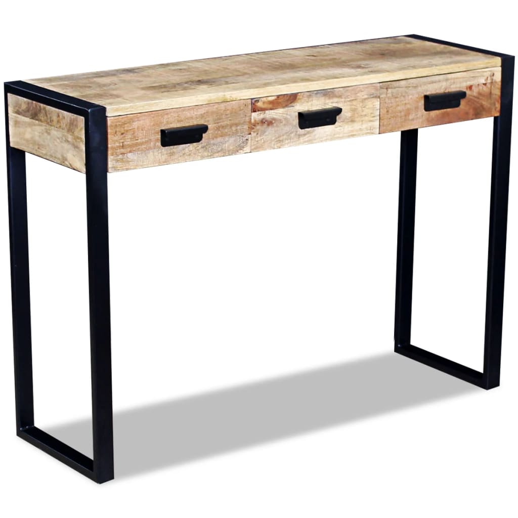 Hall Tables Console Table With 3 Drawers Solid Mango Wood 110X35x78 Cm