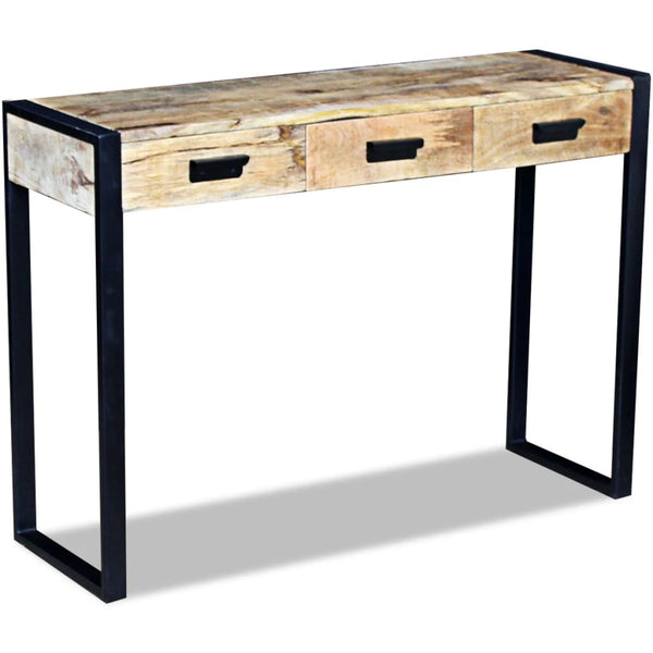 Hall Tables Console Table With 3 Drawers Solid Mango Wood 110X35x78 Cm