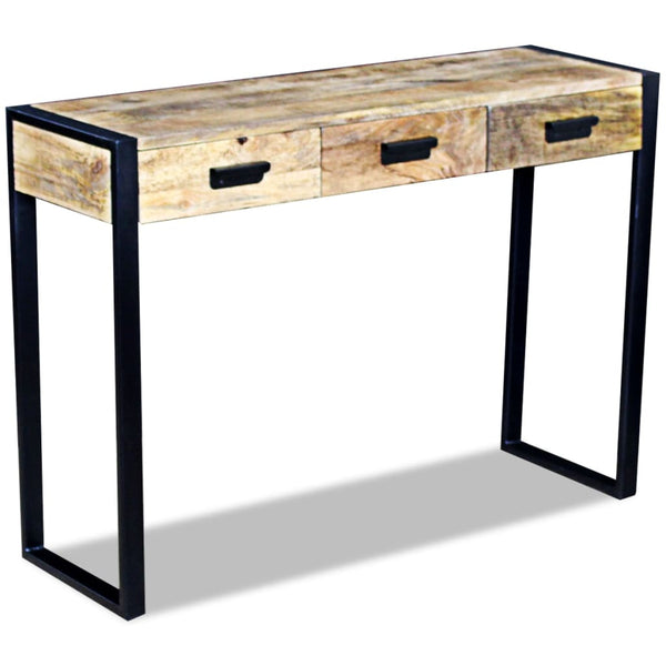 Hall Tables Console Table With 3 Drawers Solid Mango Wood 110X35x78 Cm