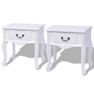 Bedside Tables Bedside Cabinets 2 Pcs Mdf White