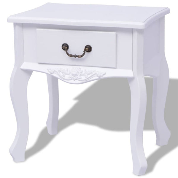 Bedside Tables Bedside Cabinets 2 Pcs Mdf White