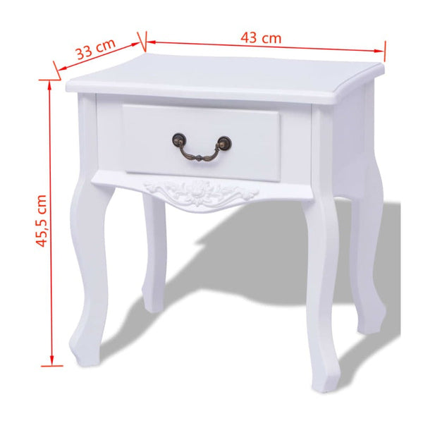 Bedside Tables Bedside Cabinets 2 Pcs Mdf White