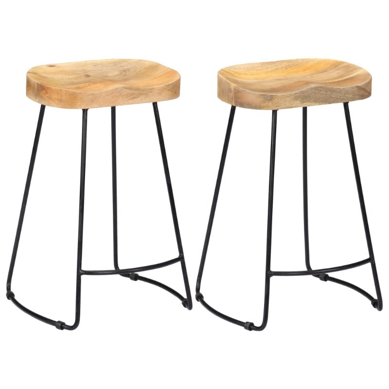 Benches Bar Stools Gavin Bar Stools 2 Pcs Solid Mango Wood