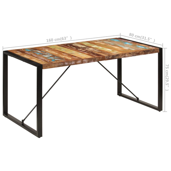 Dining Tables Dining Table 160X80x75 Cm Solid Reclaimed Wood