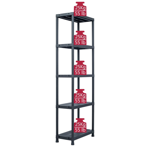 Fence Panels Storage Shelf Rack Black 125 Kg Plastic