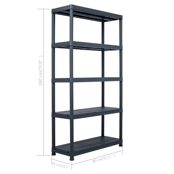 Fence Panels Storage Shelf Rack Black 125 Kg Plastic