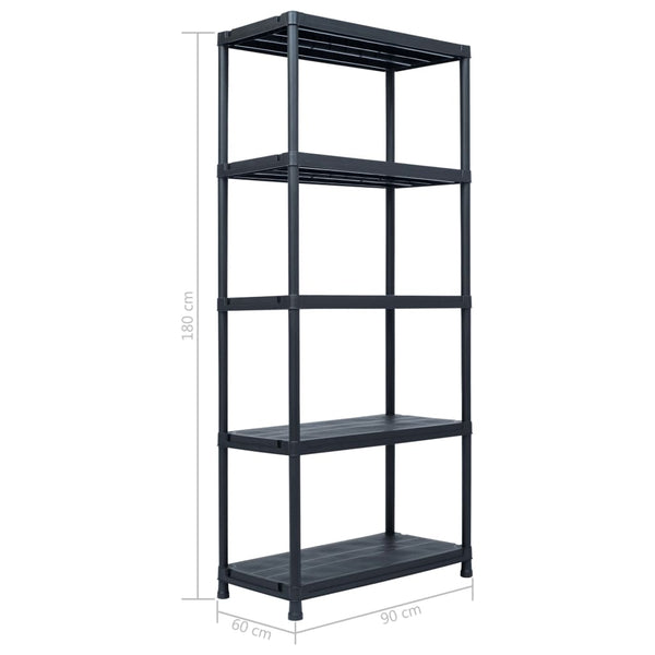 Fence Panels Storage Shelf Rack Black 125 Kg Plastic