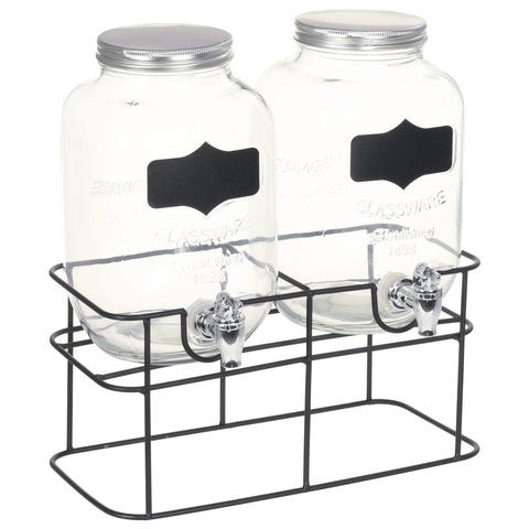 Dispensers Beverage 2 Pcs With Stand X 4 L Glass