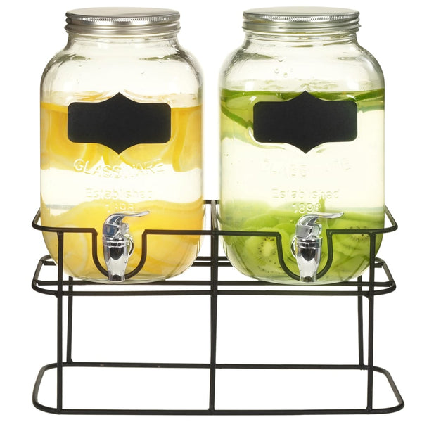 Dispensers Beverage 2 Pcs With Stand X 4 L Glass