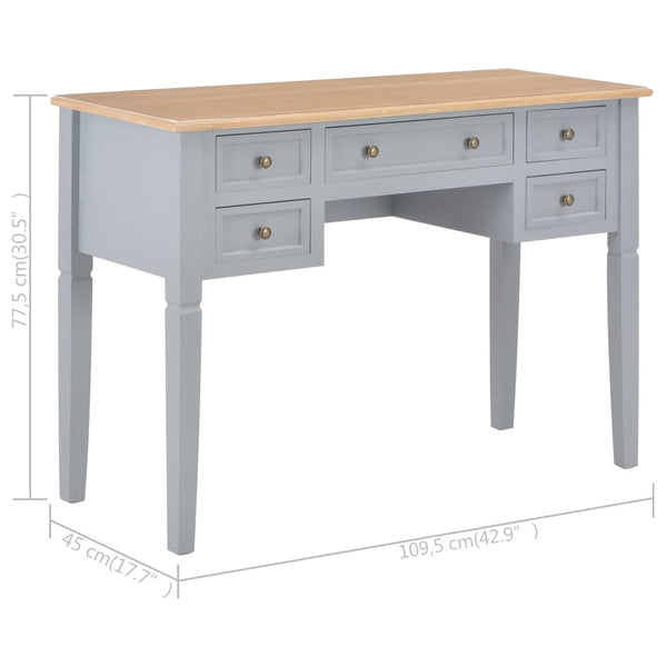 Home Office Desks Writing Desk Grey 109.5X45x77.5 Cm Wood