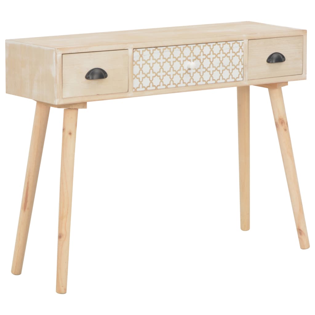 Hall Tables Console Table With 3 Drawers 100X30x73 Cm Solid Pinewood