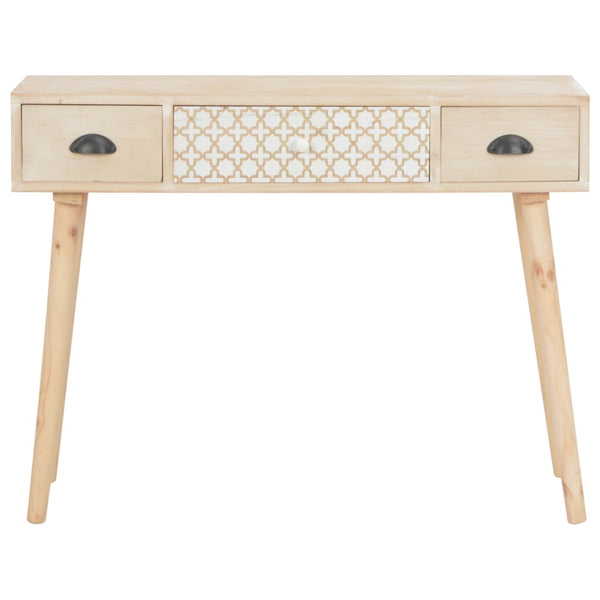 Hall Tables Console Table With 3 Drawers 100X30x73 Cm Solid Pinewood