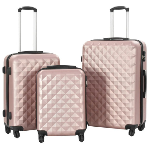 Luggage Sets Hardcase Trolley Set 3 Pcs Rose Gold Abs