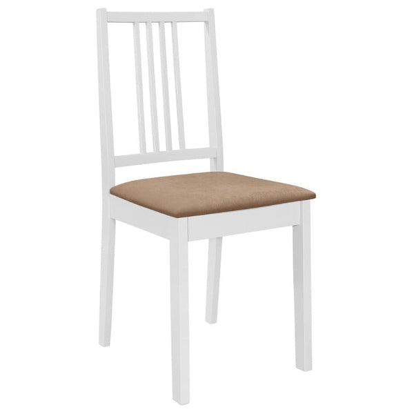 Dining Chairs With Cushions 4 Pcs White Solid Wood