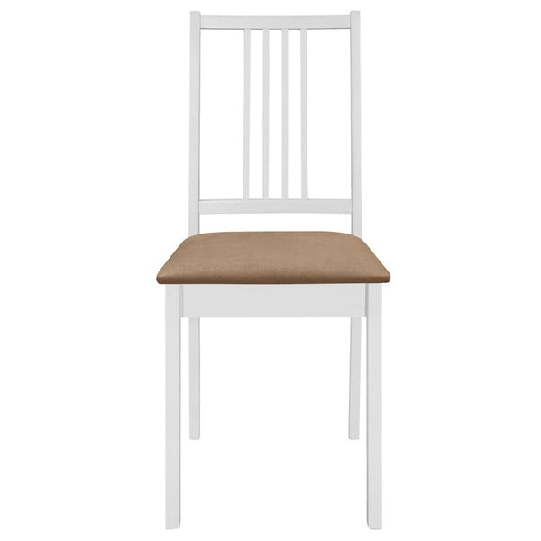 Dining Chairs With Cushions 4 Pcs White Solid Wood