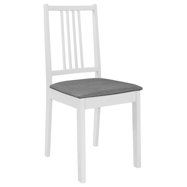 Dining Chairs With Cushions 4 Pcs White Solid Wood