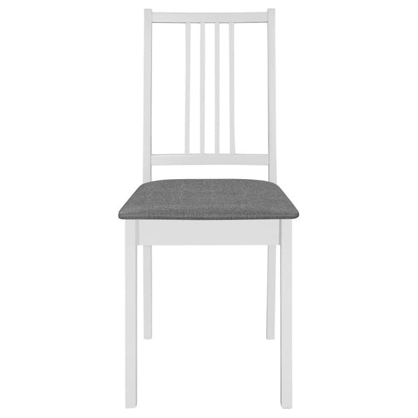 Dining Chairs With Cushions 4 Pcs White Solid Wood