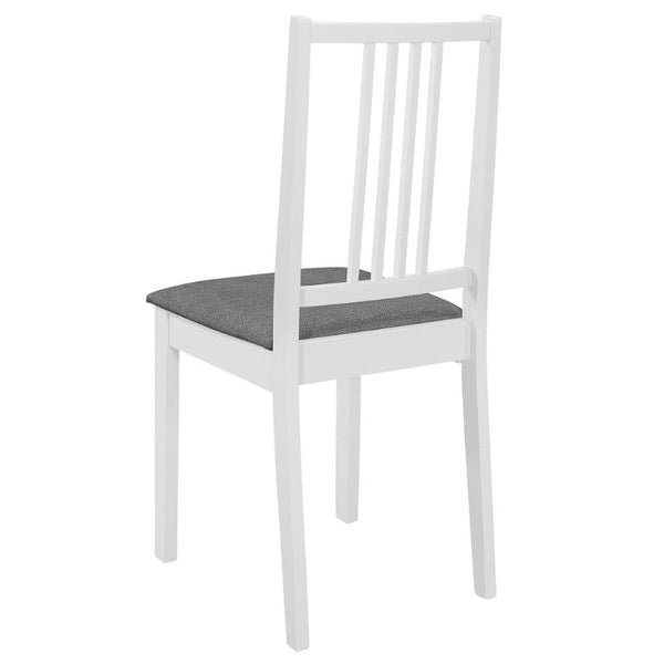 Dining Chairs With Cushions 4 Pcs White Solid Wood