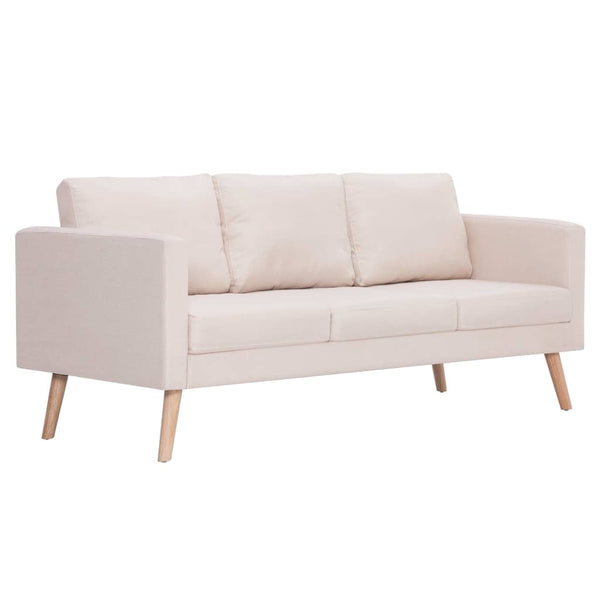 Sofas, Armchairs & Couches 3 Seater Sofa Fabric Cream