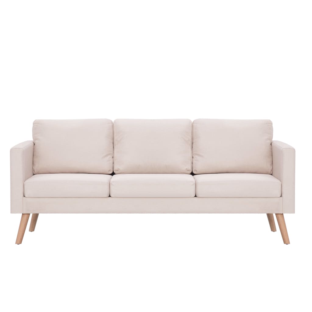 Sofas, Armchairs & Couches 3 Seater Sofa Fabric Cream