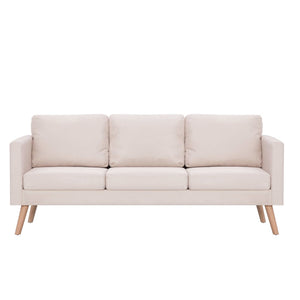 Sofas, Armchairs & Couches 3 Seater Sofa Fabric Cream