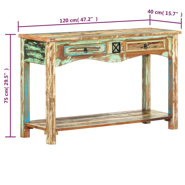 Tables Console Table 120X40x75 Cm Solid Reclaimed Wood