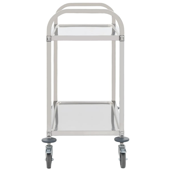 Kitchen Carts 2 Tier Kitchen Trolley 96.5X55x90 Cm Stainless Steel