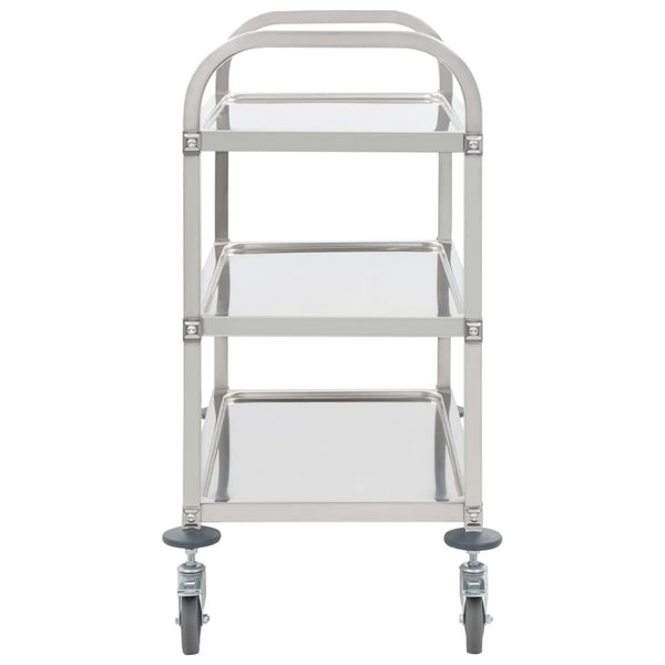 Kitchen Carts 3 Tier Kitchen Trolley 96.5X55x90 Cm Stainless Steel